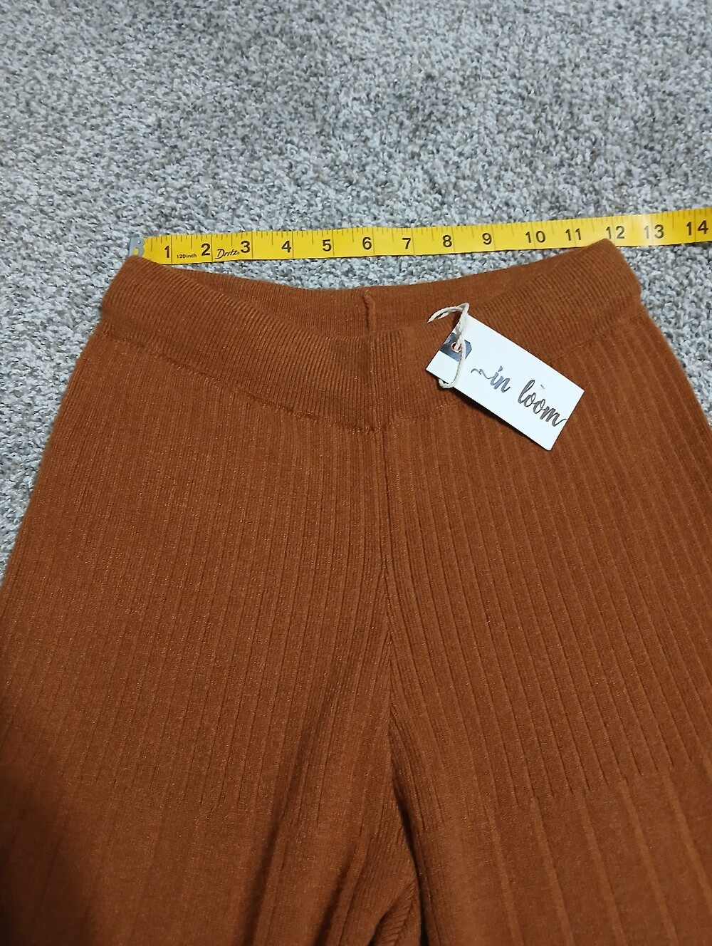 In Bloom Straight-Leg Ribbed Jeans in Rust - Picture 8 of 14